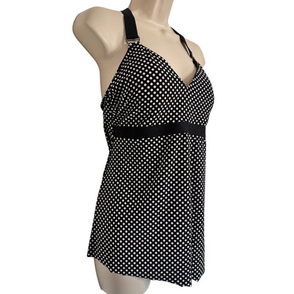 Magicsuit Swim Size 10 Tankini Top Size 10 Padded Black White Wrap T Back NWT Ma - Picture 8 of 9